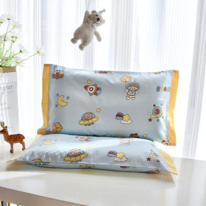 Delicate Ins Style Cotton Latex Pillowcase for Kindergarten Childrens Bedding Long Staple Cotton Pure Cotton Girls Pillow Cover