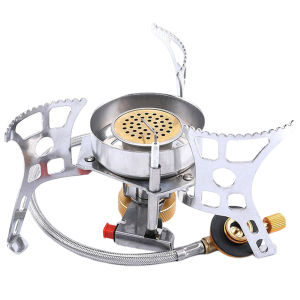 เตาแก๊สพกพาแคมป์ปิ้ง - ดีไซน์กันลมเหมาะสำหรับการทำอาหารกลางแจ้งและกิจกรรมเดินป่า