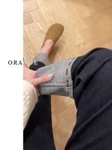 High Waist Straight Leg Denim Jeans Womens Spring New Style Slimming Nine-Piece Smoke Tube Pants Color Collision Casual Jeans