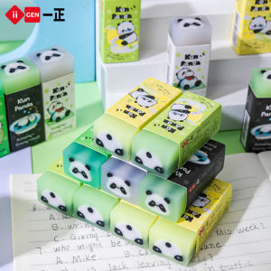 Cute Panda Heart Shaped Eraser for Students Kindergarten Art Supplies No Dust Easy to Use Ideal for Childrens Writing
