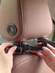 Multi-functional 2 In 1 Car Hook Hidden Multifunctional Rear Headrest Hook Car Rear Phone Holder Lock Type Mobile Phone Holder