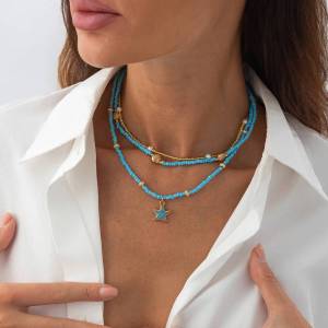 Ingemark | Ingemark 3Pcs/Set Boho Starfish Pendant Choker Necklace for Women Summer Beach Delicate Handmade Beads Chain Neck Jewelry Gift