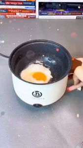 Nồi Lẩu Điện Mini Nấu Mì 2 Tầng Kèm Giá Hấp Đa Năng Nướng Luộc Chiên Chống Dính Vân Đá Tiện Lợi Ca nấu mì mẫu mới