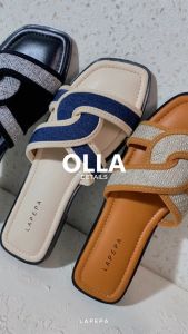 Lapepa Olla Sandal Selop Wanita Kasual Canvas Sendal Slop Cewek Santai Denim Size 36-40