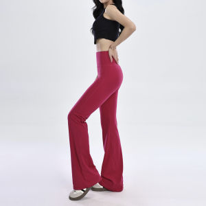 ZACHARIAH | Heather Gray Naked Feel High Elastic Butt Lifting Wide Leg Yoga Pants