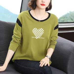 HUAXUNRAN | Áo Thun Dài Tay Cotton cho Phụ Nữ Mùa Thu và Xuân Kiểu Mới 2024