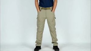 Mens Slim Fit Casual Pants Spring Summer Multiple Pockets Micro Elasticity for Travel Camping Hiking Fishing