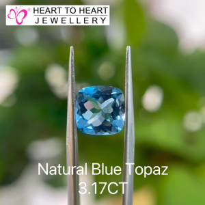 Natural Gemstone Blue Topaz 3.17CT Cushion Mix cut Swiss Blue Sri Lanka