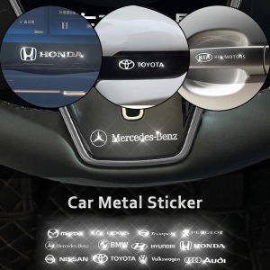 Car Logo Personalized Modified Sticker Center Panel Steering Wheel Window Wheel Decorative Sticker Car Styling Accessories Metal Decal for Honda Toyota BMW Benz Ford Mazda