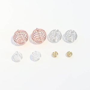 10-40Pcs/lot 9-25mm Metal Spiral Beads Cages Pendants Hollow Bead Caps For DIY Charms Jewelry Making Supplies Accessories