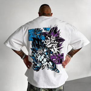 Bandai | Japanese Dragon Ball Crew Neck T-Shirt Comic Print Retro Cotton Short Sleeve Mens and Womens Summer Top Short Sleeve