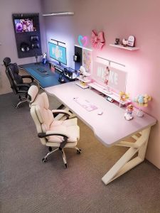 Double Person Computer Desk Gaming Workstation Set Home Bedroom Long Study Table Couple Simple Office Table Workbench