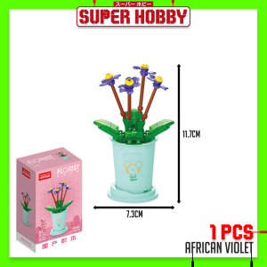 Flower Block Bunga Bonsai Potted Block Toys Series Block Building Decoration Birthday Gift Bouquet