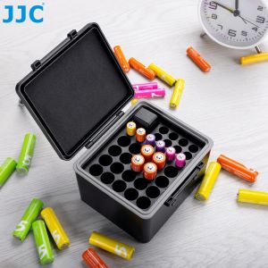 JJC 34 Vertical Slots Battery Case for AA / AAA Batteries Large Capacity Battery Protective Box For Storing 20 Double A Batteries + 14 Triple A Batteries