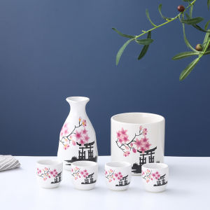 Japanese Style Ceramic Cat Fortune Teller Alcohol Set Small White Wine Cup Yellow Wine Heater Home Use Warmth Alcohol Pot