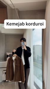 Kemeja Pria Lengan Panjang Berbahan Korduroi: Atasan Kasual Oversize