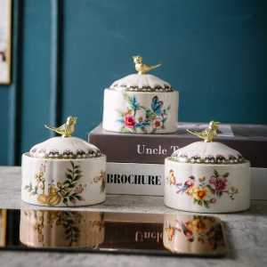 Retro American Ceramic Jewelry Box Storage Container Home Creative European Pumpkin Jar Decorative Crafts Craft Display