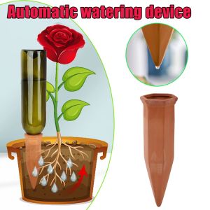 Self Watering Terracotta Plant Spikes Automatic Drip Irrigation Stakes for Potted Garden Low Maintenance Vacation Plant Care