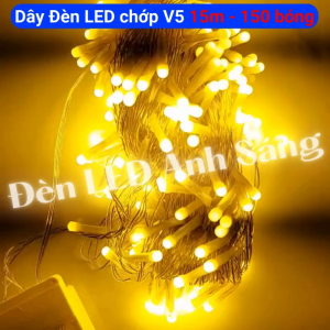 Dây Đèn LED chớp 15m - 150 bóng Màu Vàng Trang trí Noel Lễ Tết