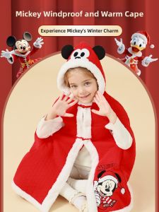 CAIYINGFANG | Warm Velvet Windproof Cloak for Autumn Winter Infants