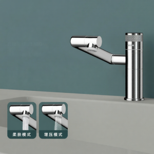 BESTH | Digital Rotating Hot & Cold White Copper Faucet