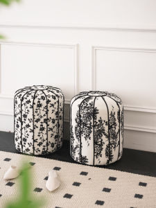 Original Qiangmai New Chinese Style Light French Retro Shoe Changing Makeup Stool Sofa Dining Table Stool Customizable Artistic