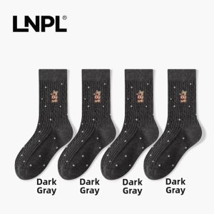 Boneless Anti-odor Socks with Dog Polka Dots and Cartoon Embroidery
