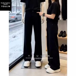 YOULIN | Slim Fit Summer White Jeans Male Droop Crotch Tapered Pants