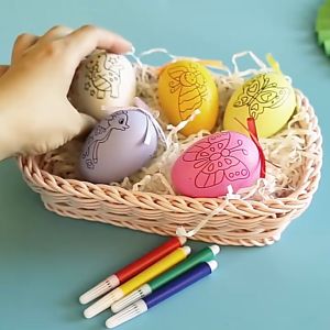 5Pcs Handmade Graffiti Diy Egg With Color Pen Set Toys For Kids Educational Toys School Supplies Lootbag Filler Paninda