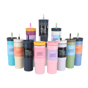 Owala New Ice Dominator Vacuum Insulated 304 Stainless Steel Water Bottle Car Cup Outdoor Sports Vehicle Mounted Straw Cup