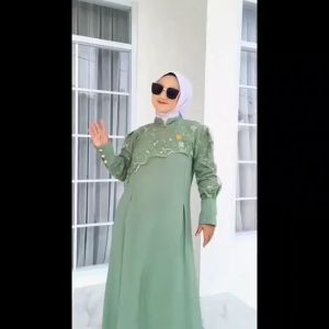 Meisya Gamis Crinkle Airflow Mix Brukat Pesta Kondangan Ibu Ibu Terbaru 2023 Kekinian Simple  Viral