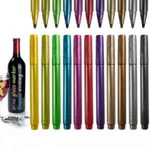 12Pcs Glass Marker Pens – Erasable Fine Tip Markers for Customizing Wine Glasses Bottles and Ceramics – Perfect for DIY Names