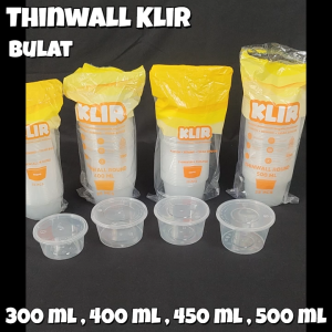 Thinwall Bulat KLIR 300 ml Isi 25 Pcs / Kotak Makan / Food Container / Round