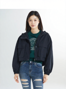 spao | Áo Khoác Dân Dã Có Mũ Trùm Đầu Chống Gió cho Phụ Nữ