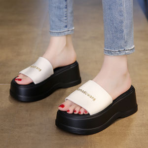 DINGMUYI | Leather Thick-soled Height-increasing 7cm Sandal 33-34 Sizes