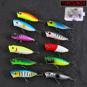 11PCS Floating Popper Crankbait Fishing Lures Set Hard Baits Artificial Wobblers For Pike Bass Carp Trolling Topwater Swimbait