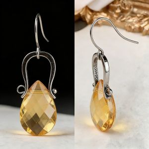 Vintage French! Cut Amethyst Waterdrop Earrings with Silver Openwork Metal Hooks - Delicate Glamorous Luxury Drop Earrings 2026