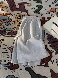 Thin 2024 New Arrival Waffle Shorts Mens Summer Loose Leisure Sports Trendy Heavy Weight Beach Half Length Middle Pants