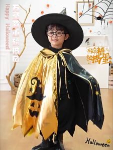 Halloween ผ้าคลุมแวมไพร์เด็กเดวิล เสื้อคลุมฮาโลวีนเด็กผู้ชาย เด็กผู้หญิง คอสเพล์ยเด็กฮาโลวีน แถมหมวกฟรี พร้อมส่งจากไทย