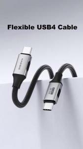 Hagibis | Hagibis USB 4 Cable USB C to USB C Ultra Soft 240W 80Gbps High Speed Cord Compatible with Thunderbolt 4/5 iPhone 17 Power Bank