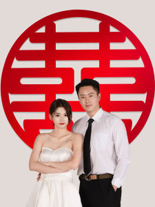 Extra Large Wedding Celebration Decorative Big Happy Words Stickers for Marriage Room Decoration Living Room Festive Supplies