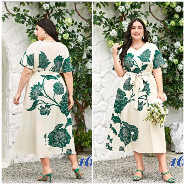 Plus size sale luau party dress