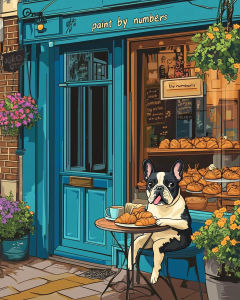 Oil Painting By Numbers Cute Cat Dog Cafe  DIY Number Drawing Canvas Pictures By Numbers Home Decor Large Size