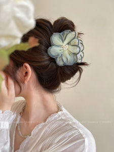 Elegant Large Lace Flower Hair Claw Womens Fashion Shark Clamp Back of Head Hair Accessories Fairy Tale Princess Style