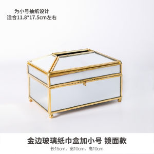Creative Luxury Style Glass Tissue Box Living Room Transparent Nordic INS Small Decorative Paper Towel Holder Home Decor