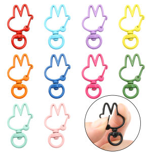 2/5ชิ้น19X35มม. ตะขอเกี่ยวกระต่ายหลากสีตะขอทริกเกอร์คลิปหัวเข็มขัดสำหรับพวงกุญแจกุ้งก้ามกรามตะขอสำหรับสร้อยคอเข็มกลัดพวงกุญแจเครื่องประดับ