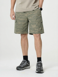 Enjeolon | Vintage Camouflage Work Shorts Loose Fit Lightweight