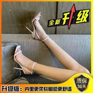 Black High Heels Womens Summer New French Style Small Audience Thin Heel Match Skirt Sandals Women Fashionable Roman Style