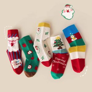 Children Christmas Socks Autumn and Winter Cartoon Jacquard Soft Knit Socks For Boys Girls Festival Twear Clothing Accessories
