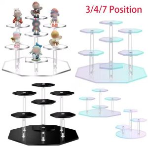 MNTT 3/4/7 Position Toys Model Storage Rack Dazzling Acrylic Doll Figures Model Shelf Anime Figurine Organizer Colorful Dessert Display Stand Collectibles